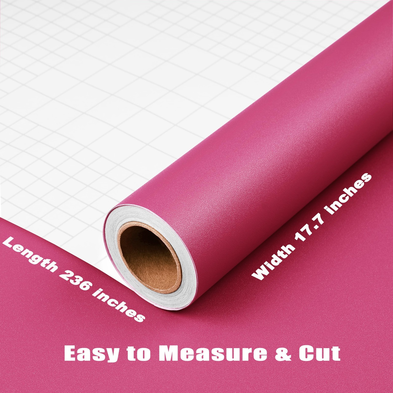 Hot Pink Wallpaper Peel and Stick Matte Solid Pink Contact Paper for Walls Ca…