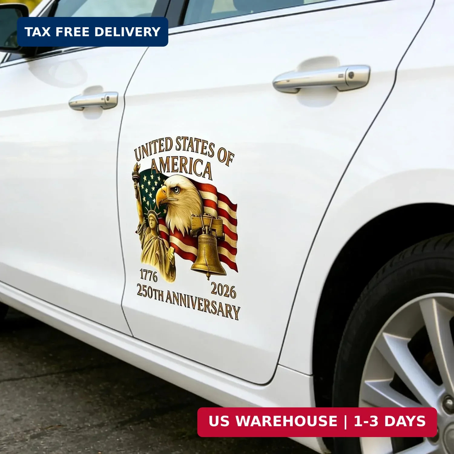 America 250 Decal -250th Anniversary USA Patriotic Car Decal Patriotic Eagle, St