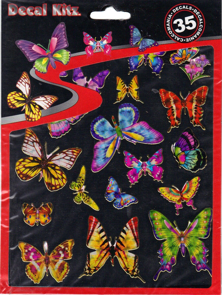 Chroma Butterfly Decal Kitz 35 Multi-Color Prismatic Butterflys *New