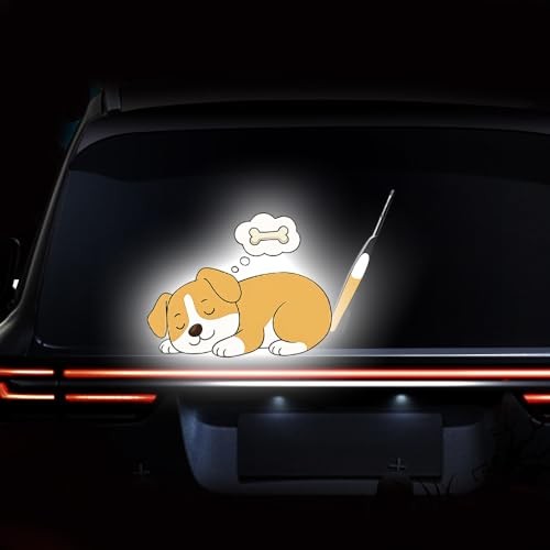 1Pcs Cute Dog Rear Window Wiper Decal High Intensity Reflection Vinyl Style 1