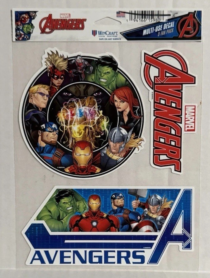 Marvel Avengers Decal Sheet ~ 7.5” x 5.5” Sheet ~ NEW
