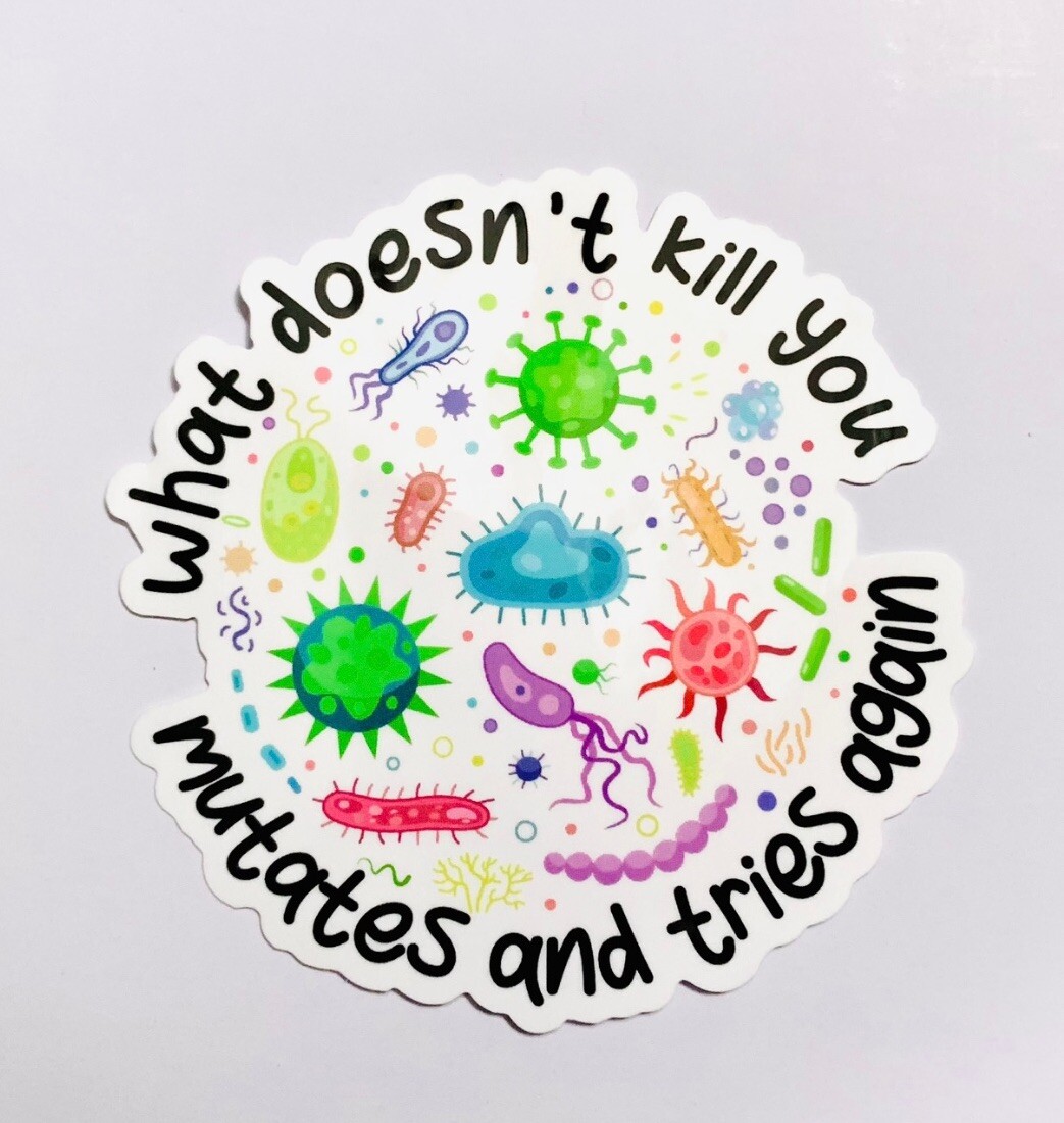 Sticker Virus Germs 3” Funny Decal For Tumbler Cups, Medical RN Nurse US SELLER
