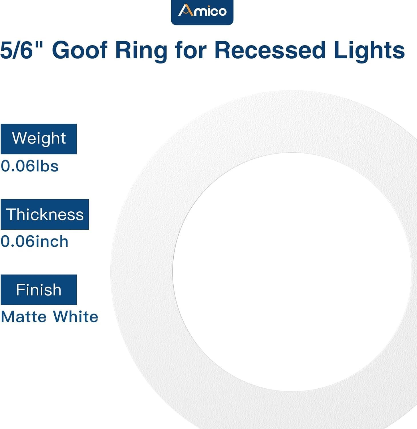 24 Pack Goof Rings for 6 Inch Recessed Lights, Can Light 24 Pack, White