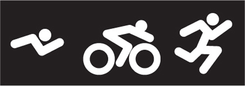 TRI Triathlon Marathon Graphic Swim Bike Run Sticker Decal Iron Window 70.3 140.