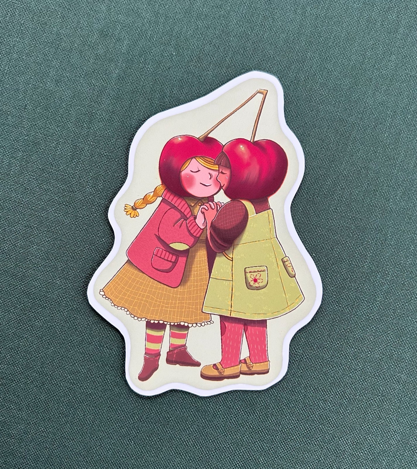 STICKER – "Cherry Girls" illustration glossy sticker, 4 inches