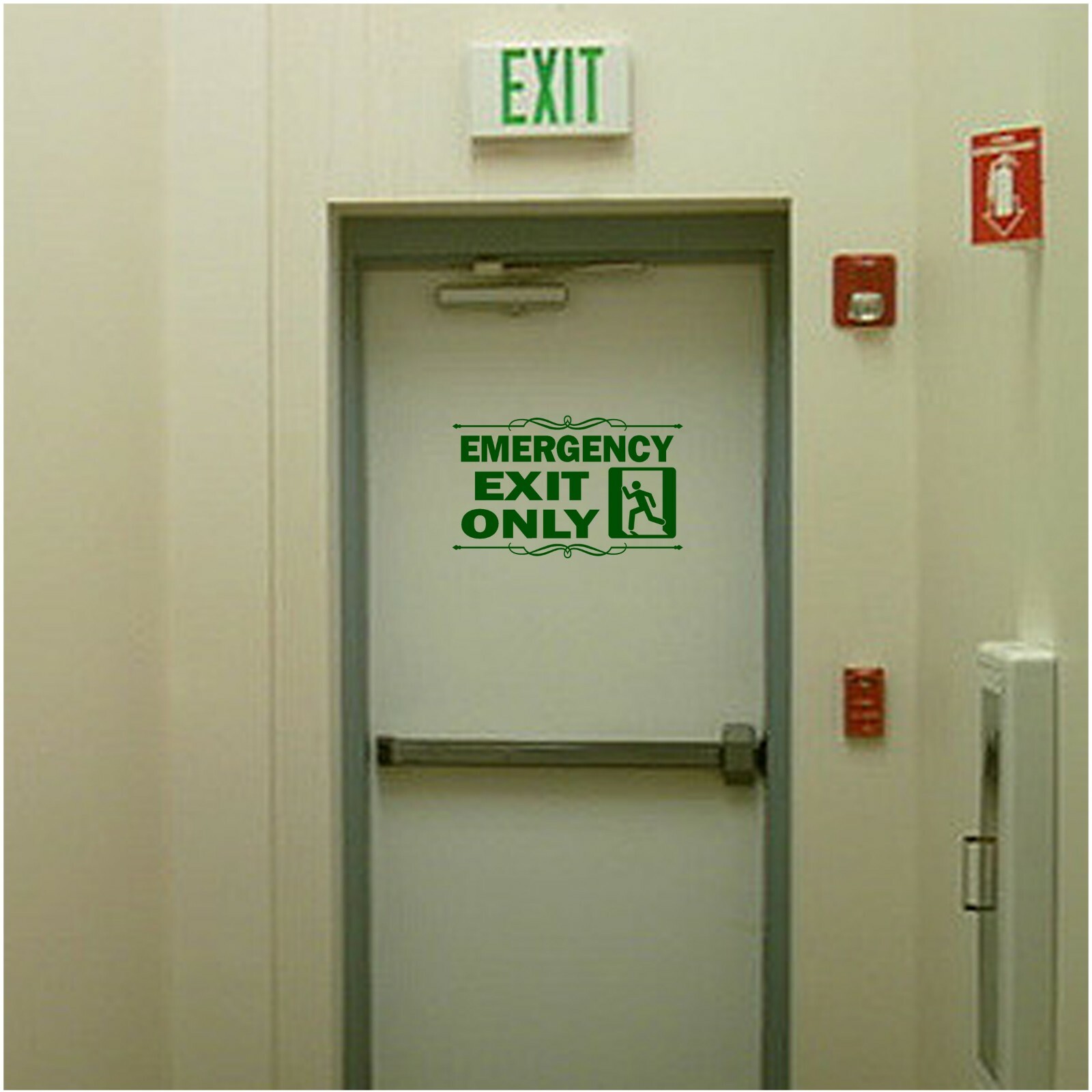 Emergency Exit Only Alarm Door Business Store Entrance Art Sticker Decal 144