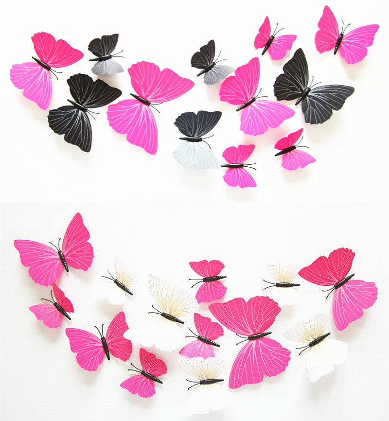 12pcs 3D Butterfly Art Wall Decals Stickers Home DIY Children Room Decor UK