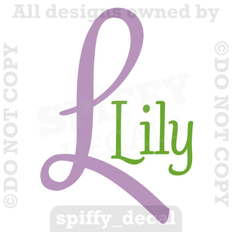 Monogram Personalize Custom Name Vinyl Wall Decal Nursery Bedroom Child Girl Boy
