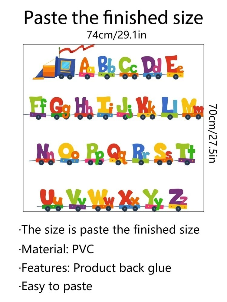 Alphabet Letter Desing Print Wall Sticker Baby Kids Rooms.