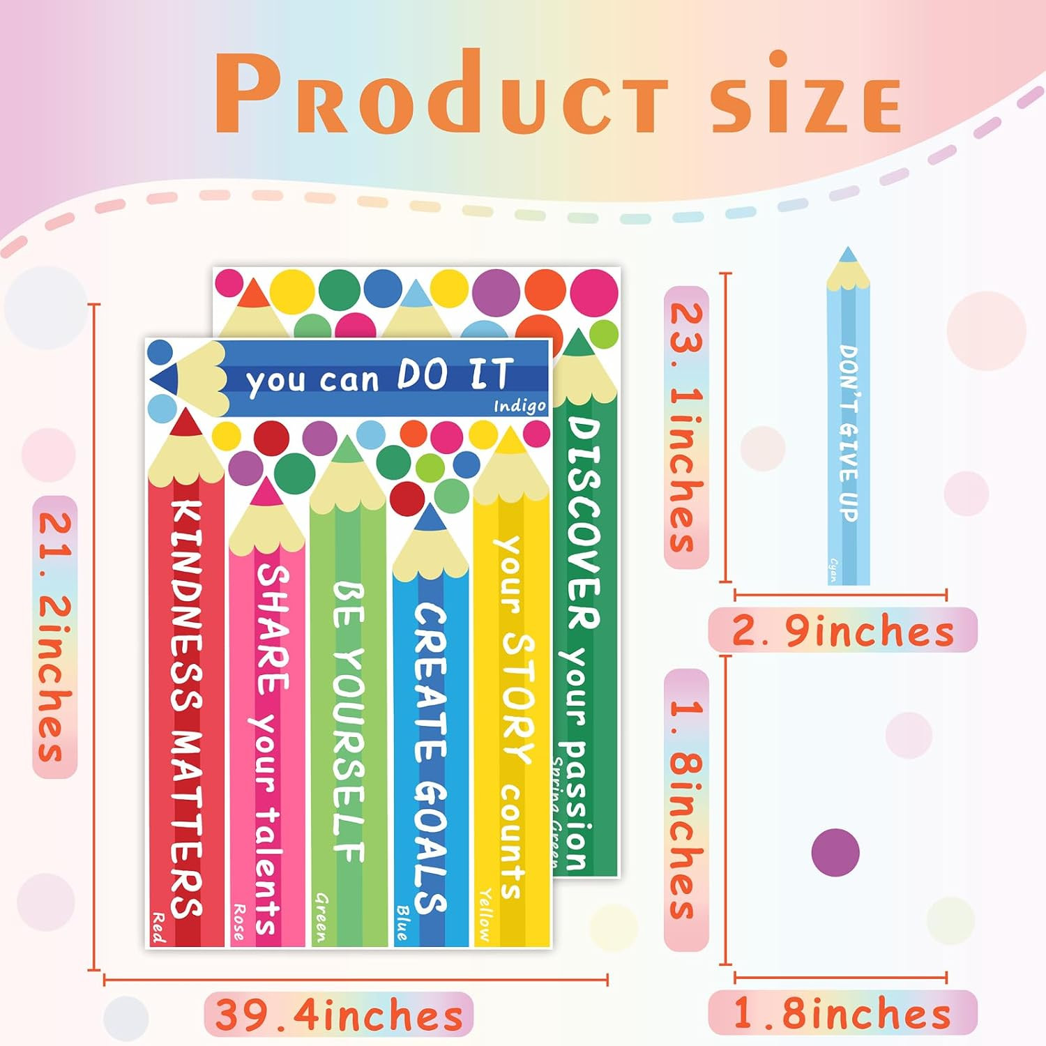 Colorful Kids Playroom Wall Decals – Staircase Door Art Sticker