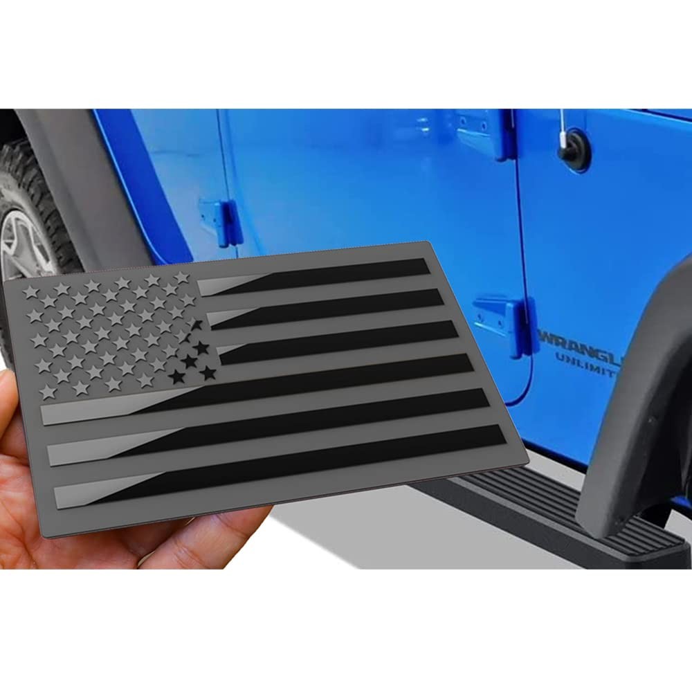 3D Metal American Flag Emblem Decal，Black American Flag Decal,for Car, Truck