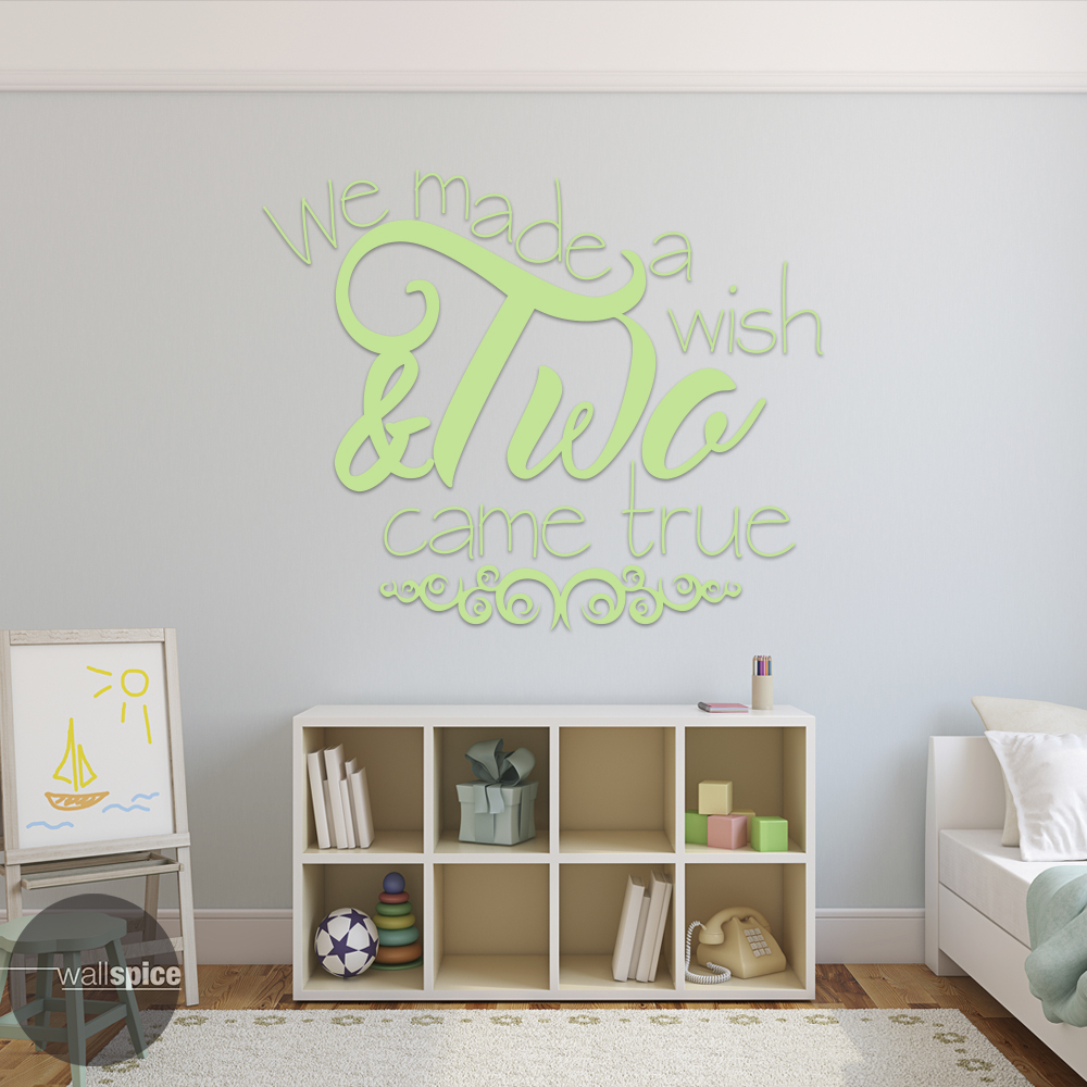 We made a Wish and Two came True Vinyl Wall Decal Sticker