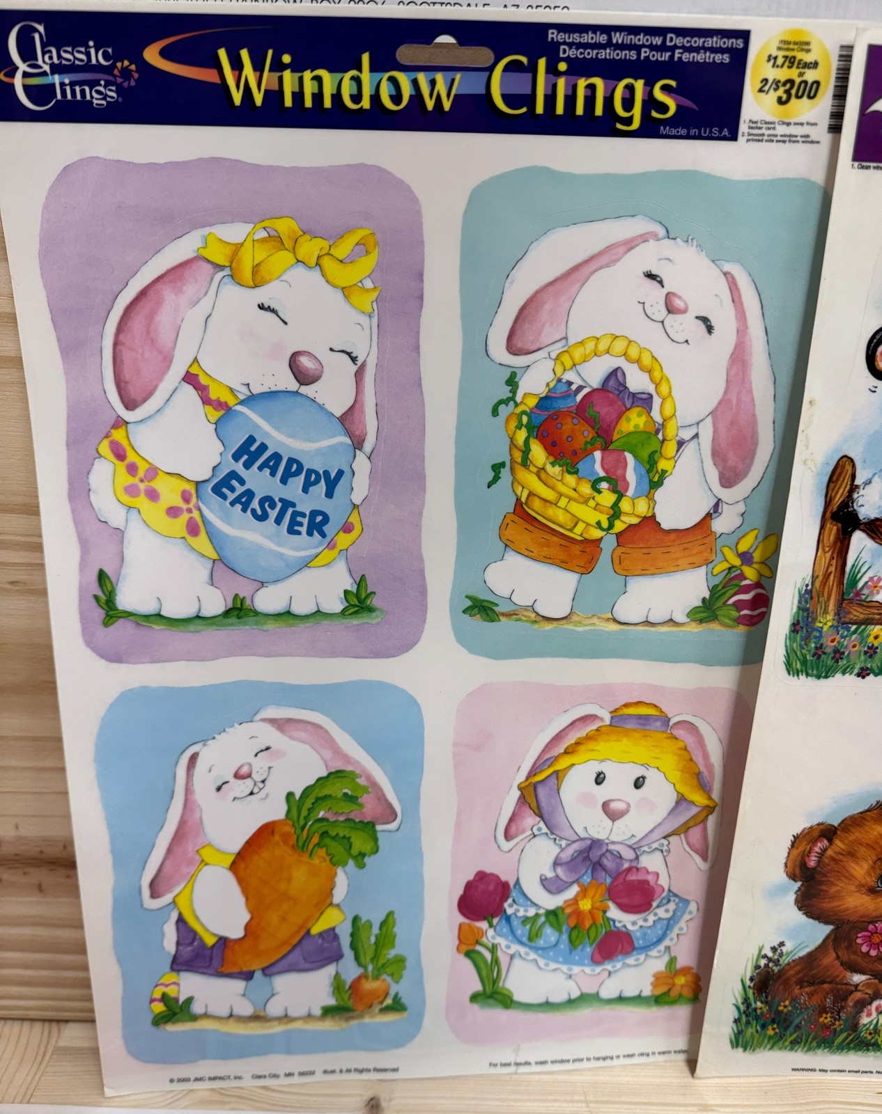Vintage Window Clings Decals Easter Spring Fall Christmas Decor Lot of 5