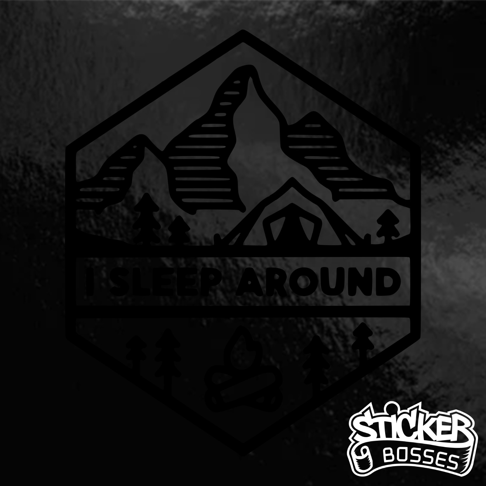 I Sleep Around Camping Outdoors Funny Vinyl Decal Sticker Car