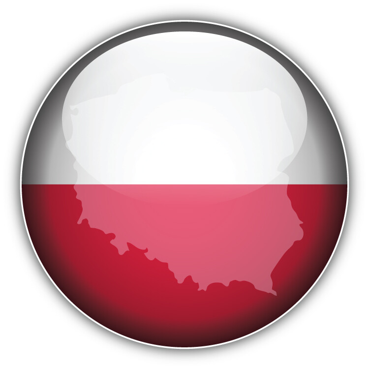 Poland Glossy Flag Map Label Car Bumper Sticker Decal "SIZES"