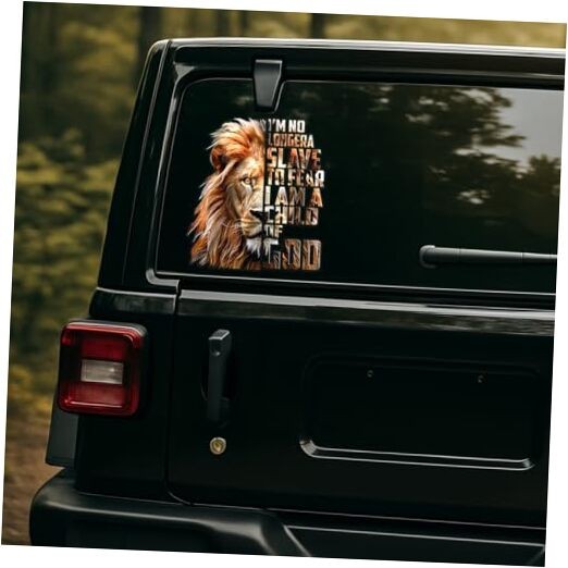 Premium Lion Car Decals, Funny Animal Waterproof Vinyl Sticker, 9×9 inches
