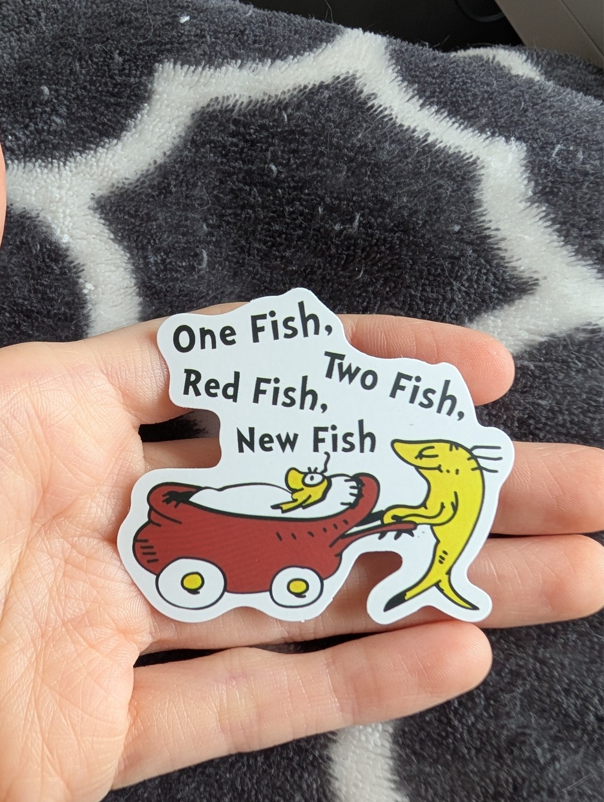 Dr Seuss Sticker | Whimsical Cartoon Vinyl Decal Fan Art, One fish, two fish