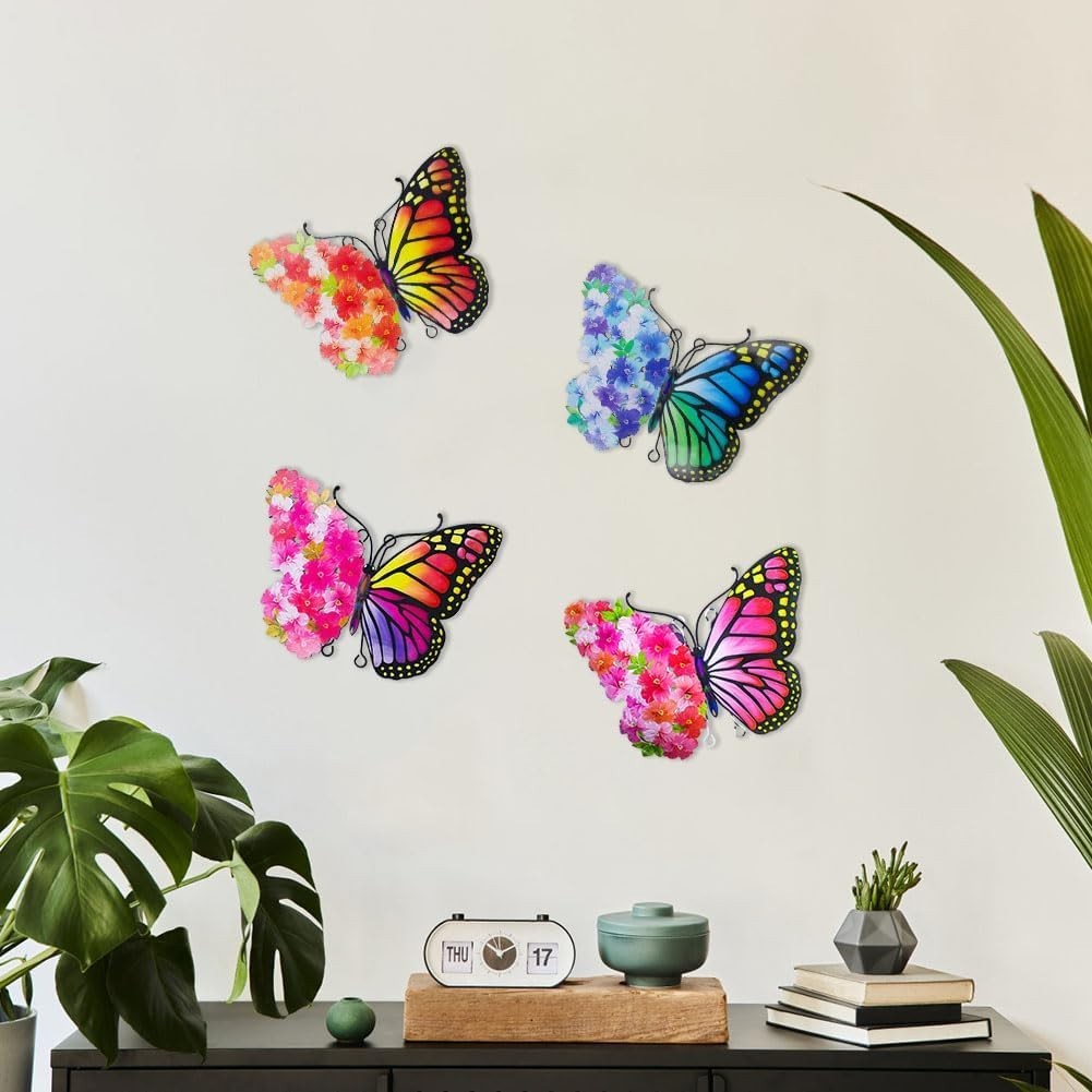 Stylish 4-Pack Butterfly Metal Wall Panels – Perfect for Outdoor Living Spaces