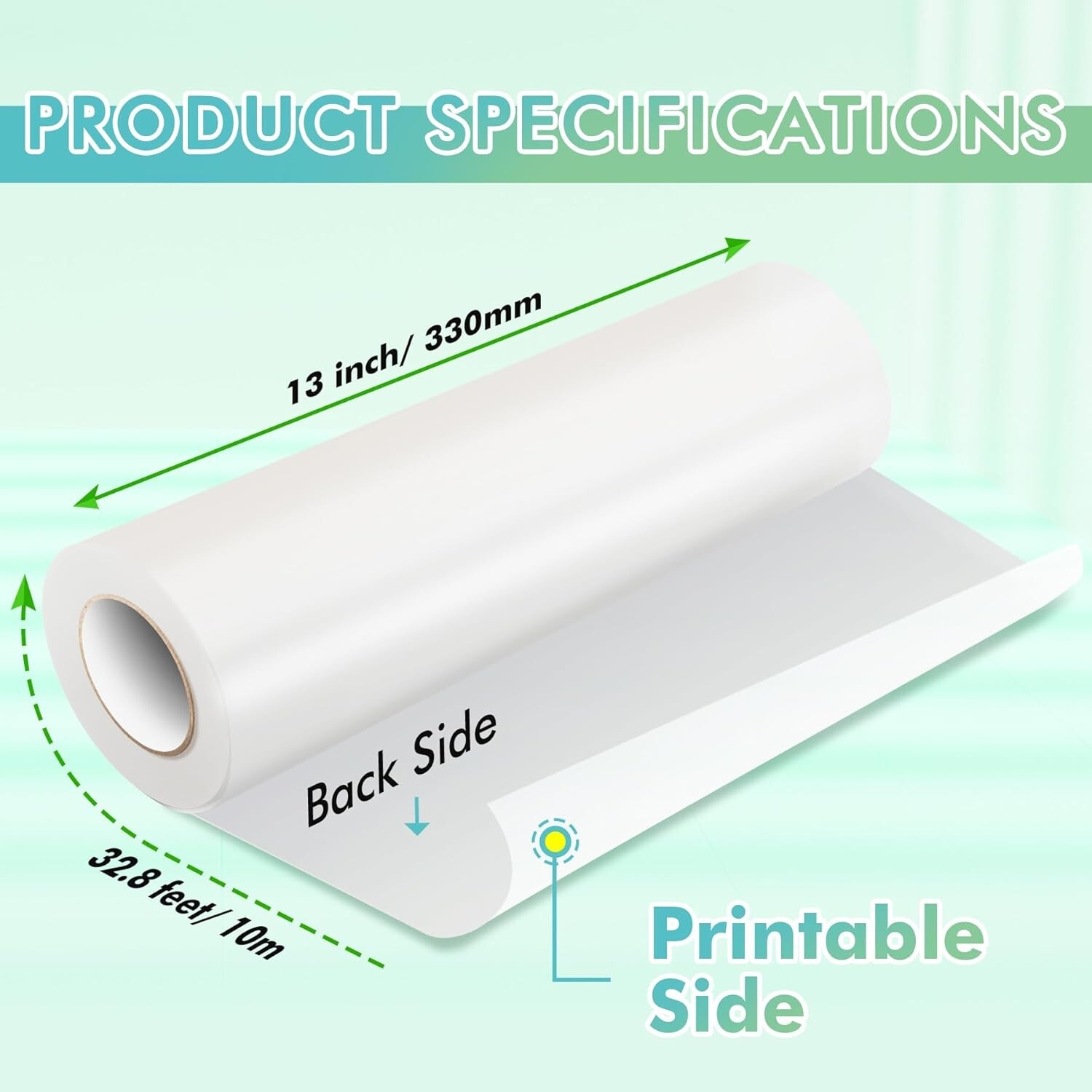 Koala Printable Vinyl Sticker Paper Roll for Inkjet Printer 13"X32.8 FT Matte