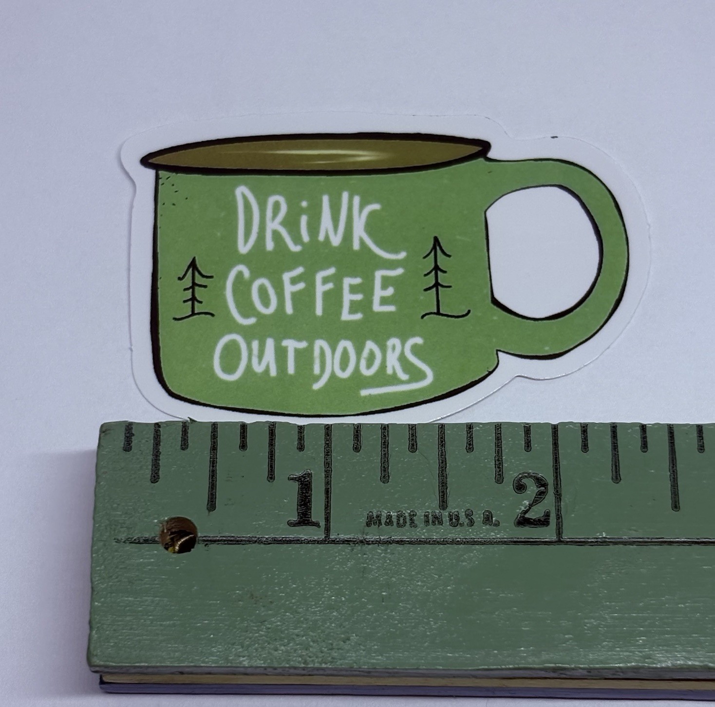 “Drink Coffee Outdoors” Sticker Camping Mug Travel Decal Vinyl Art Decor Tc9