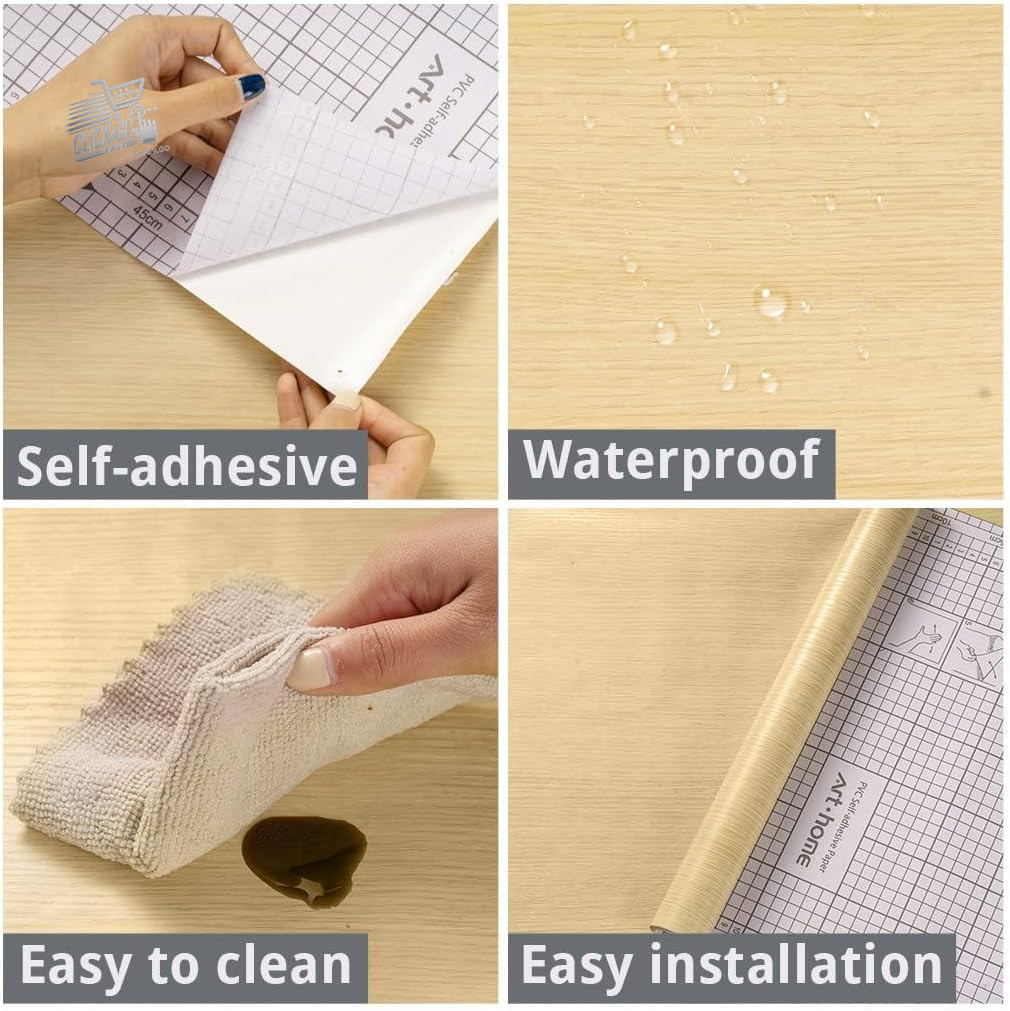 Adhesive film grey wood PVC furniture wall kitchen wardrobe roll 84x3m