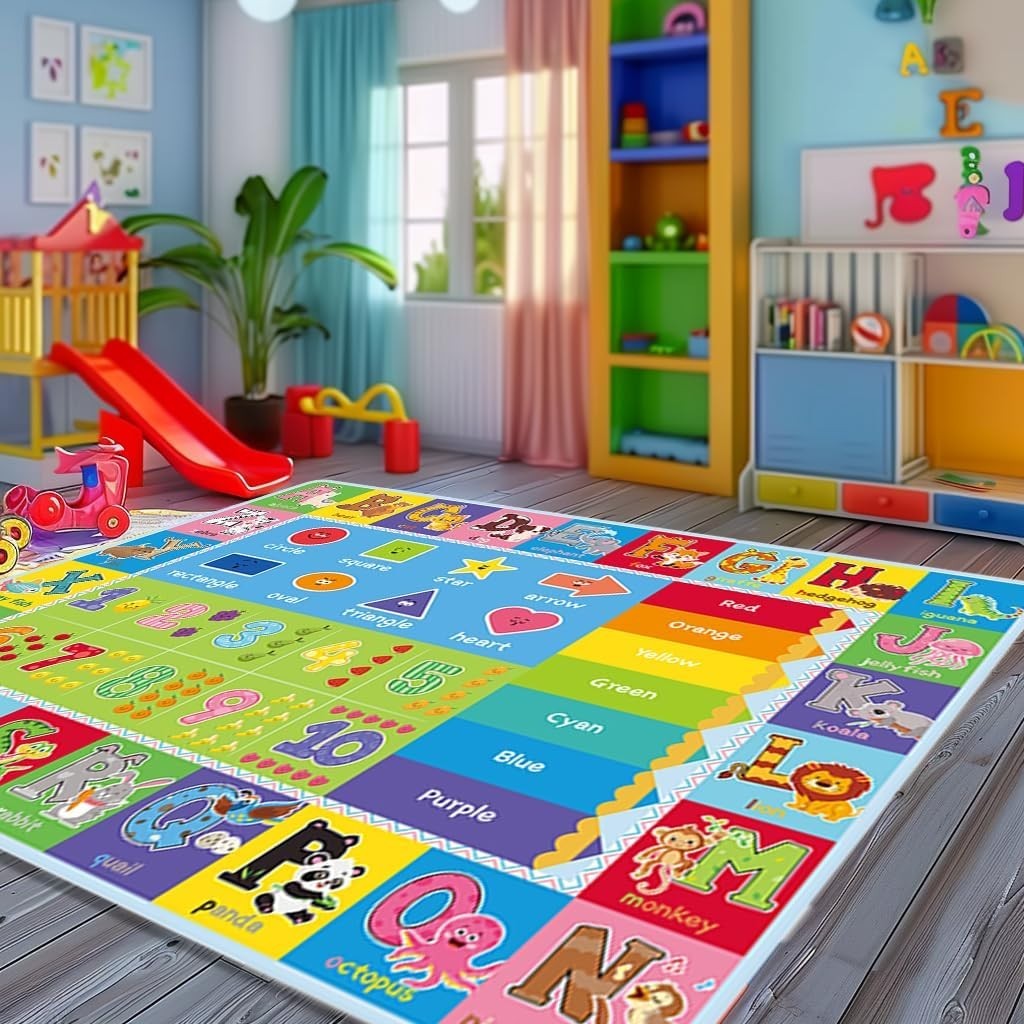 ABC Carpet,Kids Carpet for Playroom, Classroom Floor Play Mat for Kids,Presch…