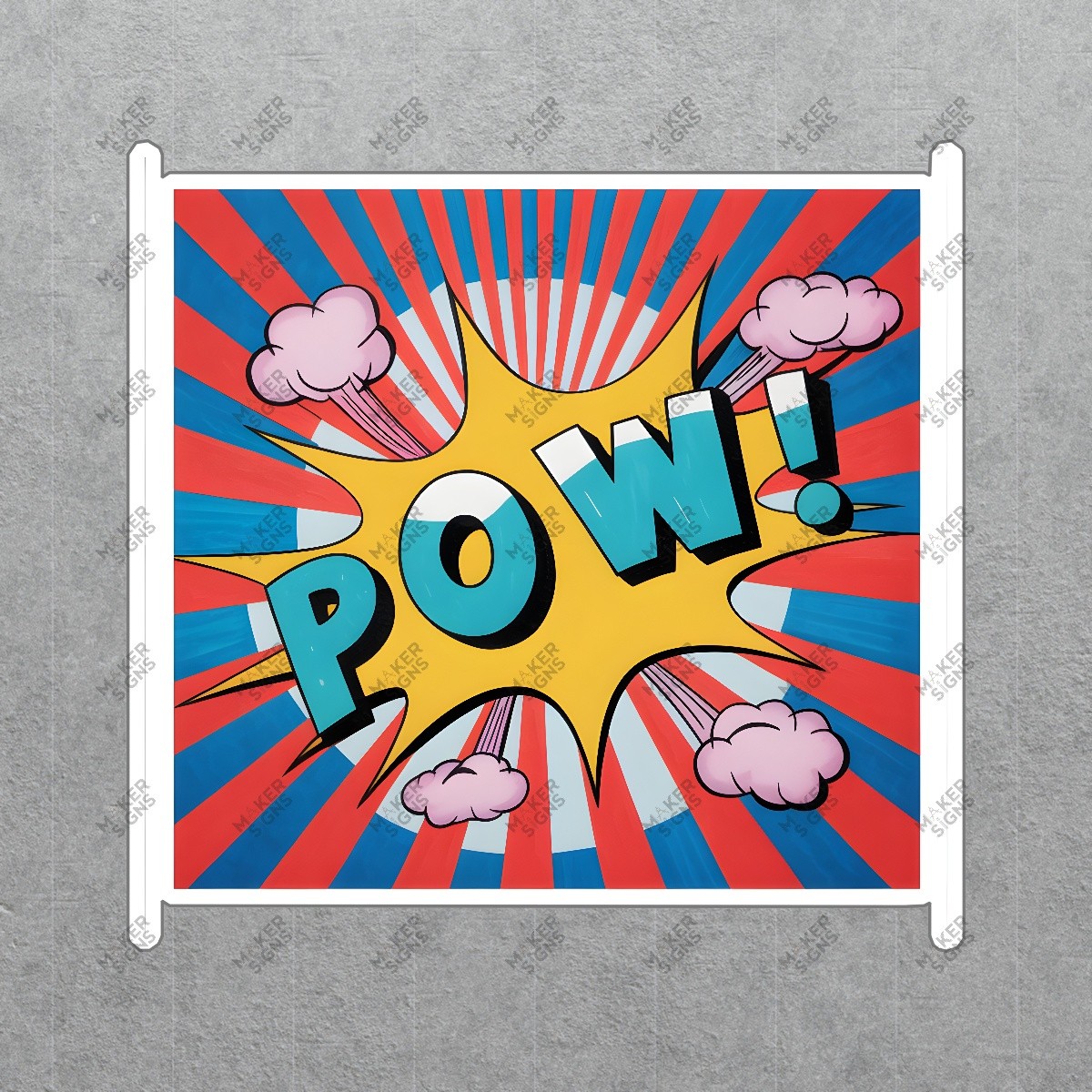 Vintage Comic Book Style POW! Sign Retro Superhero Decor, Action Art #8272