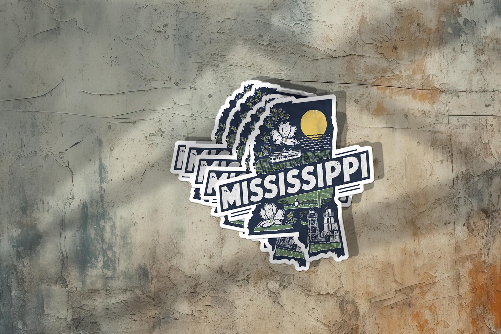 Retro Vinyl State Sticker – Mississippi