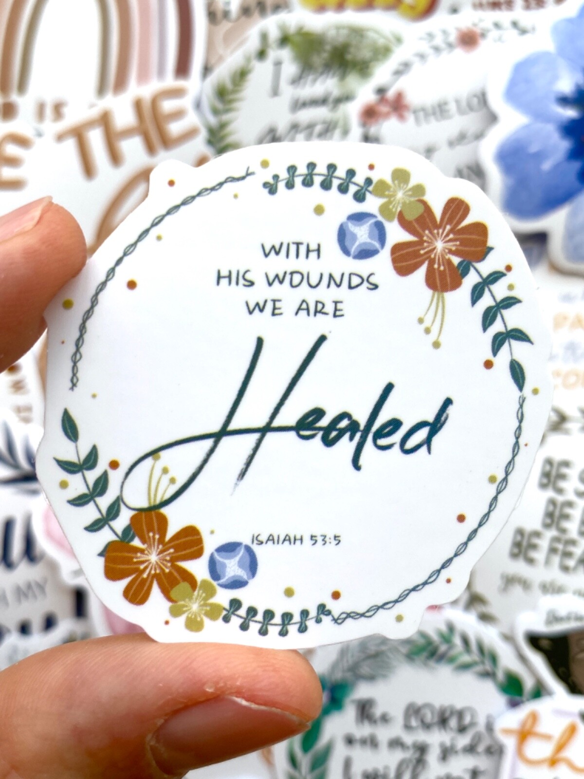 5-50 pcs Bible Verse Stickers, Jesus Christian Phrase Boho Phone Laptop Decals