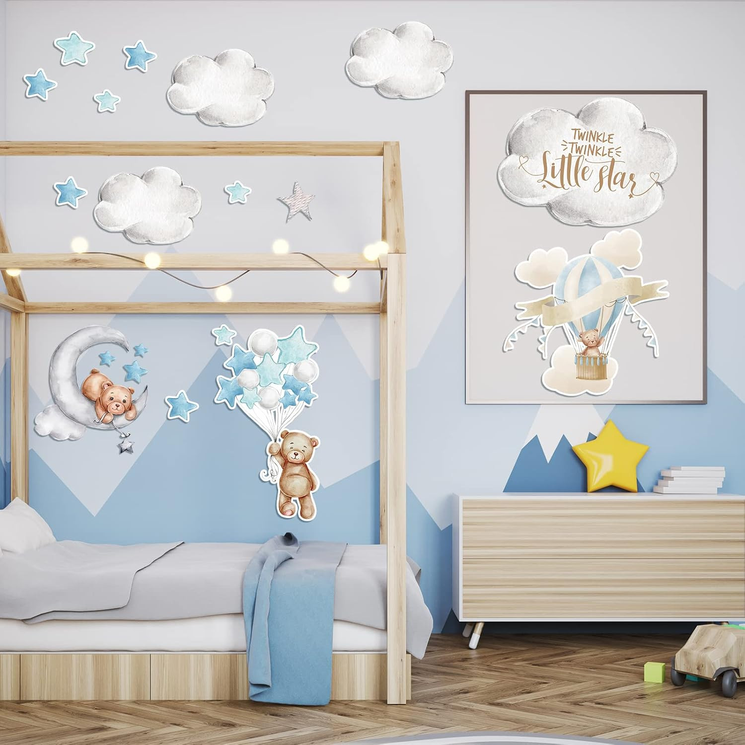 12 Sheet 78 Pcs Bear Highland Cow Wall Decals Cute Highland Cow Sticker Nurse…