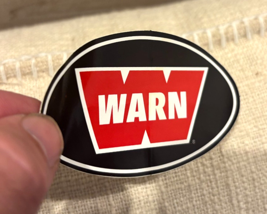 Vintage! Original! Warn Sticker! Winch ~Hubs ~4 X 4 ~ Off Road ~Black Red White