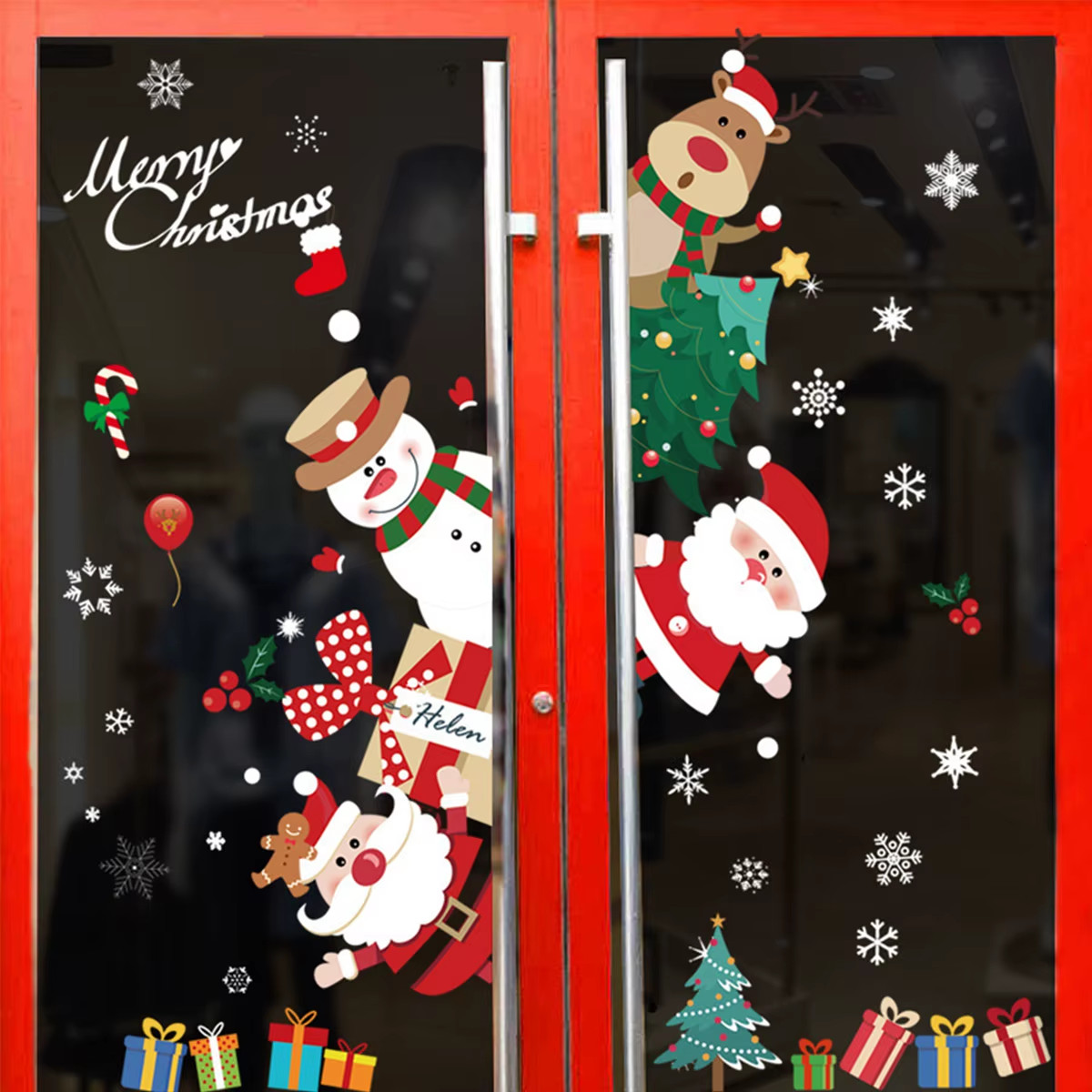 Christmas Window Stickers Christmas Wall Sticker Kids Room Wall Decals Merry Chr