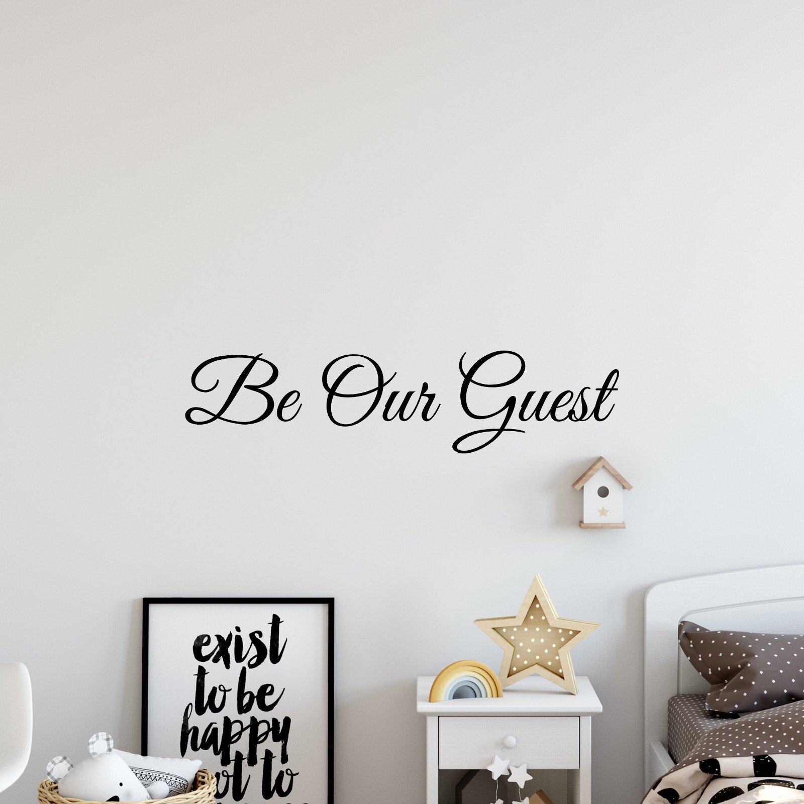 Be Our Guest Room Wall Decal Sticker Quote Over the Bedroom Decor Vinyl Welcome