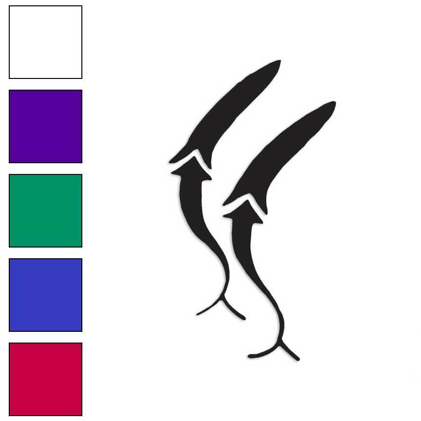 Pair of Lure Bait, Vinyl Decal Sticker, Multiple Colors & Sizes #411