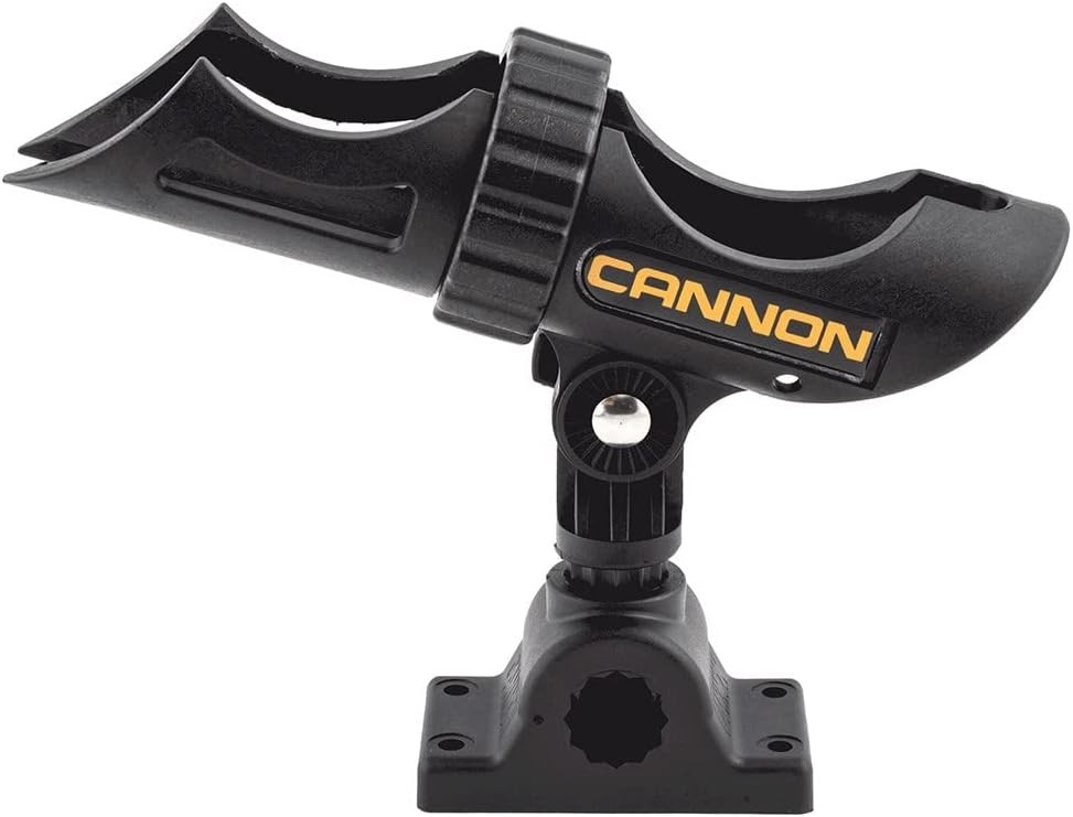 Cannon Three-Position Adjustable Rod Holder for Boat Trolling One Size, Black