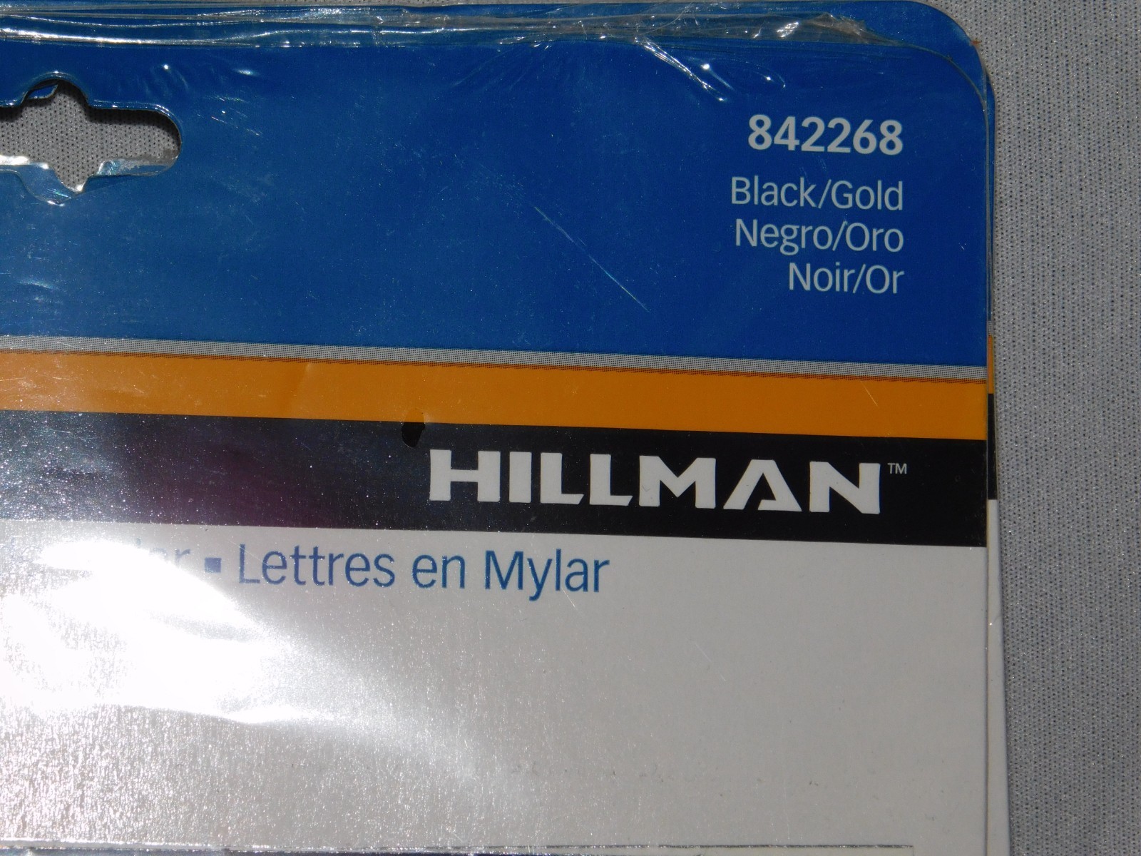 HILLMAN MYLAR LETTERS NUMBERS 1" & 2" 3 PACKS OF EACH 84268 84266 Black Gold