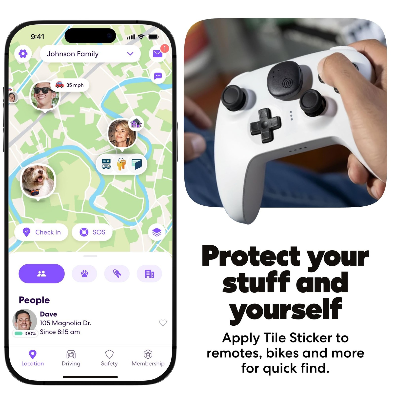 Life360 Tile Sticker – Small Bluetooth Tracker, Remote Finder and Item Locato…