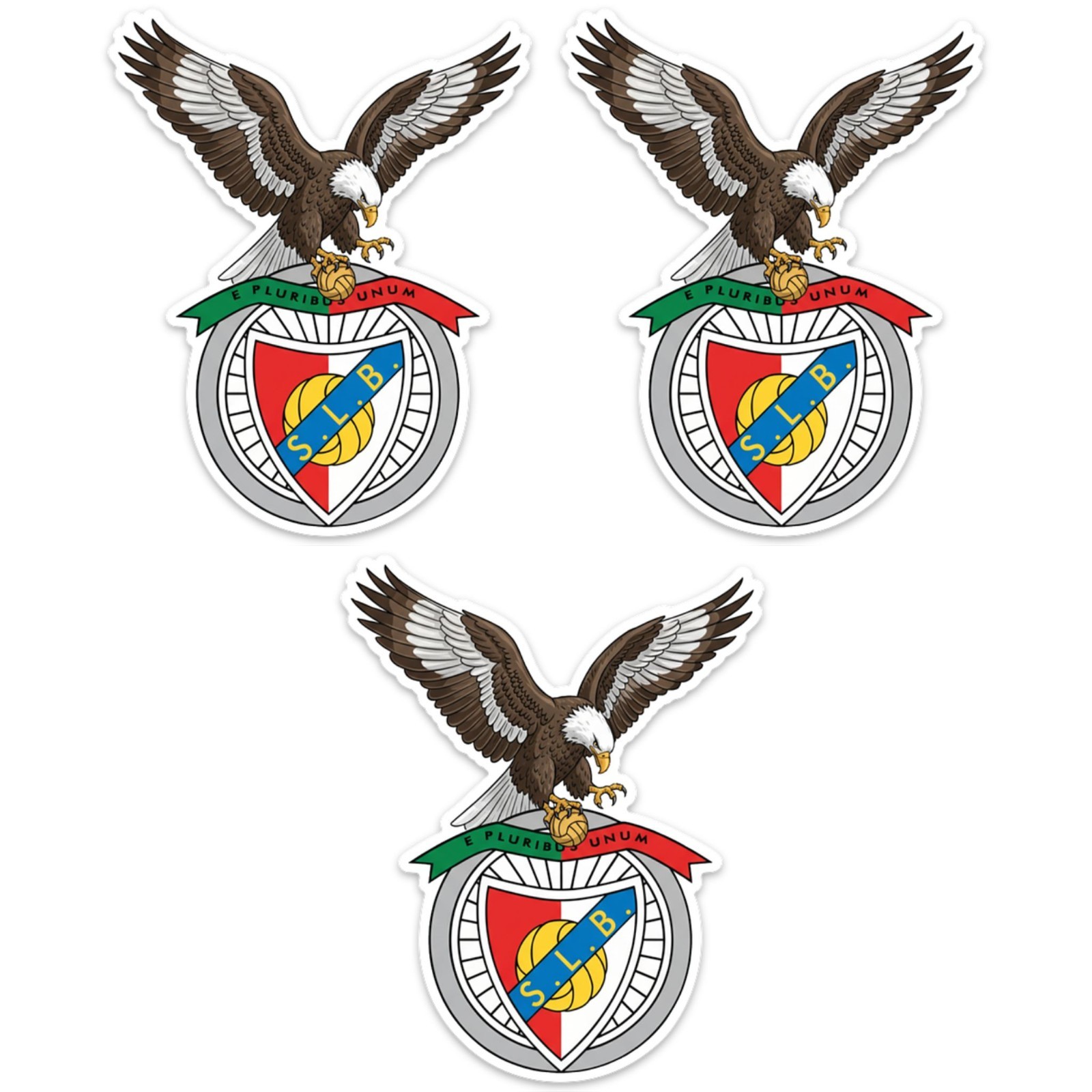 SL Benfica Eagle Stickers – Club Crest Design, Set of 3