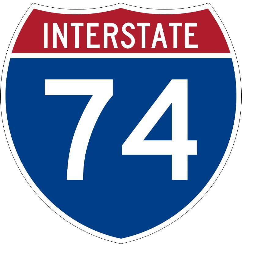 Interstate 74 Sticker Decal R922 Highway Sign