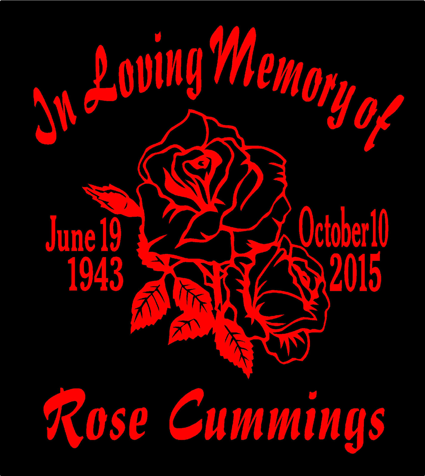 In Loving Memory Of Decal Rose Name Date Custom Car Window Vinyl Sticker