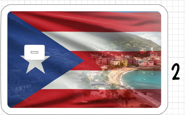 Puerto Rico Flag ATM Debit Credit Card Skin Sticker Latino Art USA America Frog