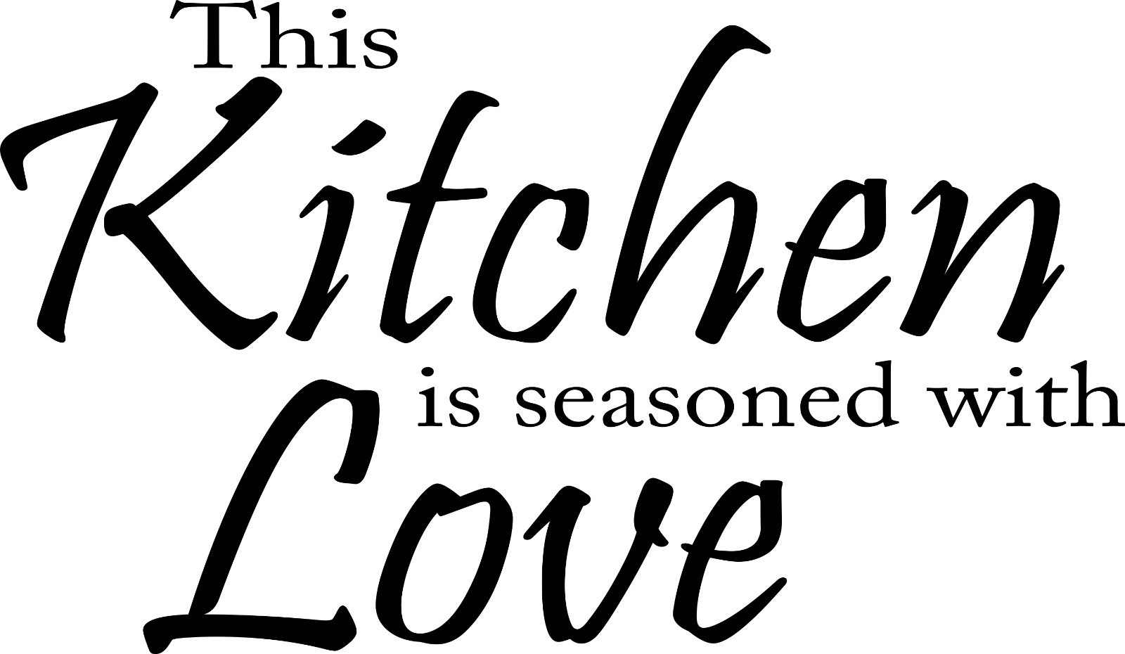 THIS KITCHEN IS SEASONED WITH LOVE WALL ART/DECAL QUOTE STICKER – KITCHEN