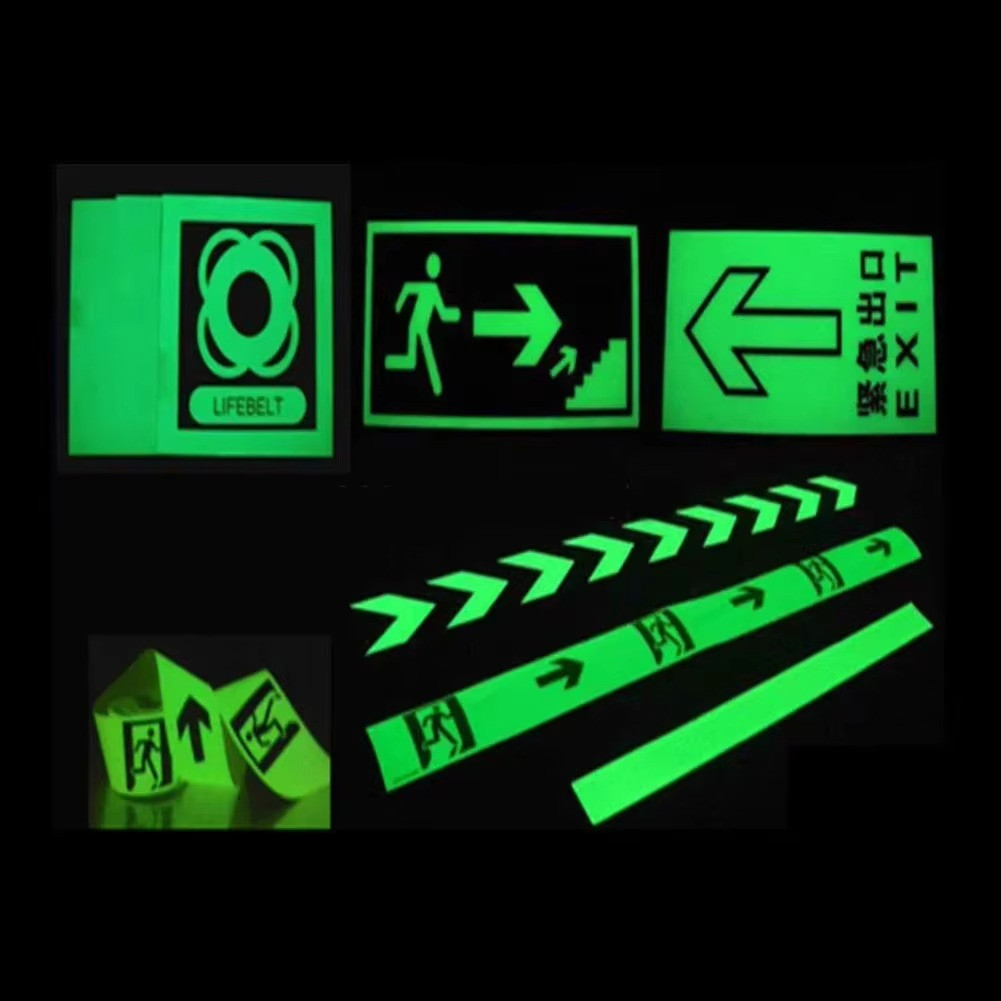 Glow-In-Dark Luminous Tape Blue Adhesive Strip Floor Fluorescent 10ft Roll
