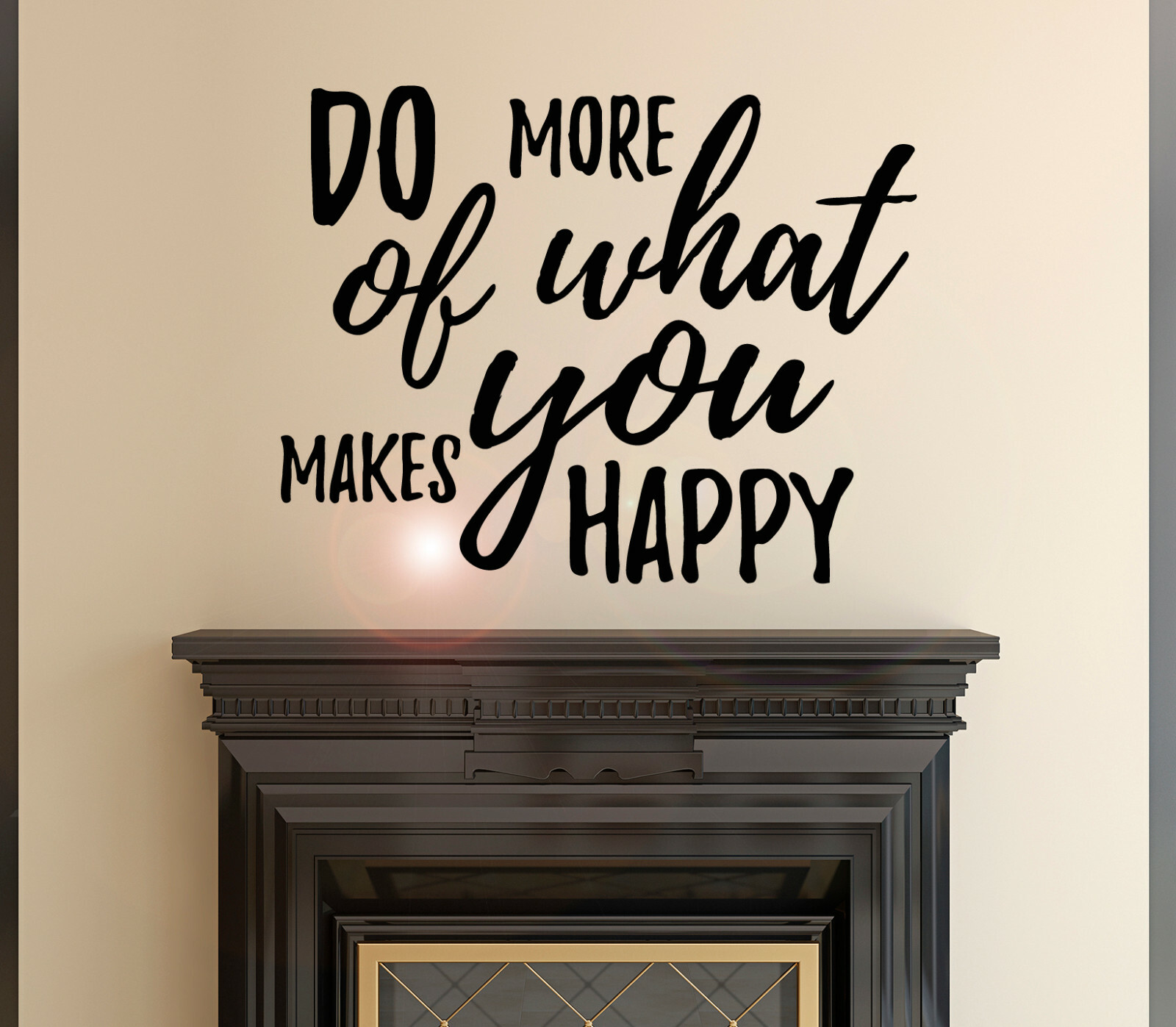 Vinyl Wall Decal Inspiring Quote Do More Happy Stickers 22.5 in x 28.5 in gz078