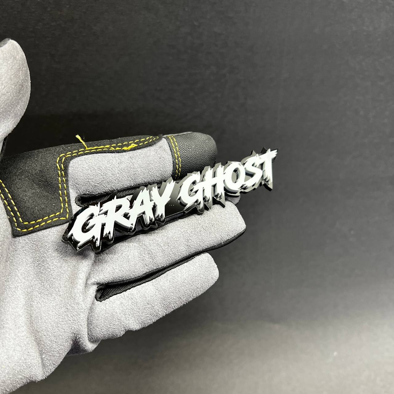 1PC GRAY GHOST Custom 3D Text Car Badge Fender Emblem Tailgate Toolbox Decal