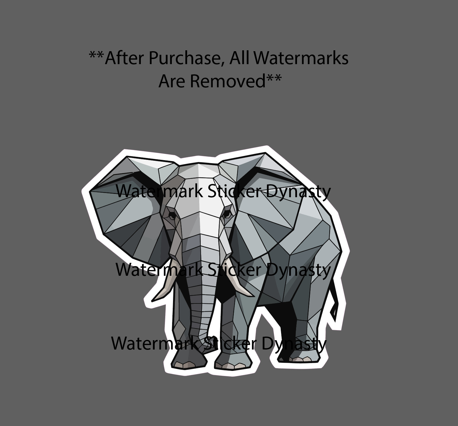 Elephant Geometric Sticker Waterproof Decal Animal Outdoor Wildlife Gift NEW