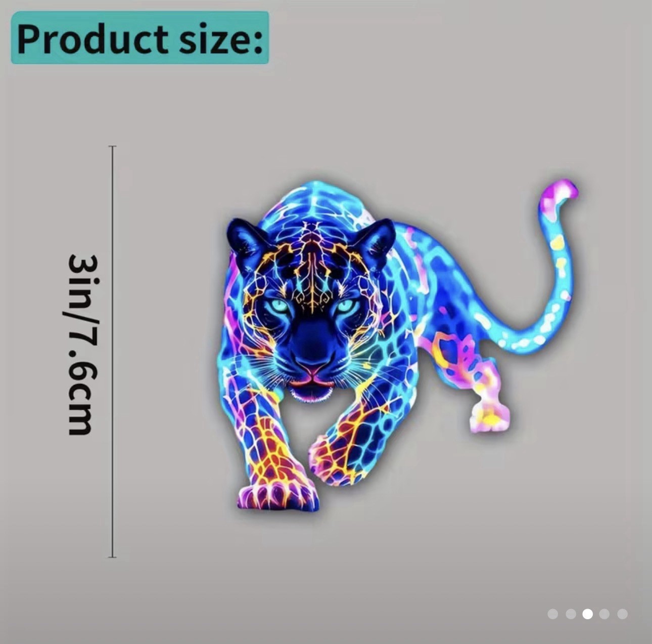 BRIGHT LED NEON PANTHER LEOPARD CAT FELINE 3” INCH VINYL DECAL STICKER 1PC