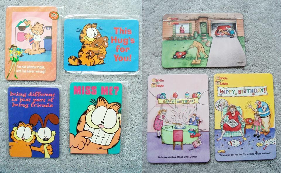 7 Magnet – 1995 Favorite Funnies 5” x 3.5” Greeting Card, Garfield, Vtg Rare
