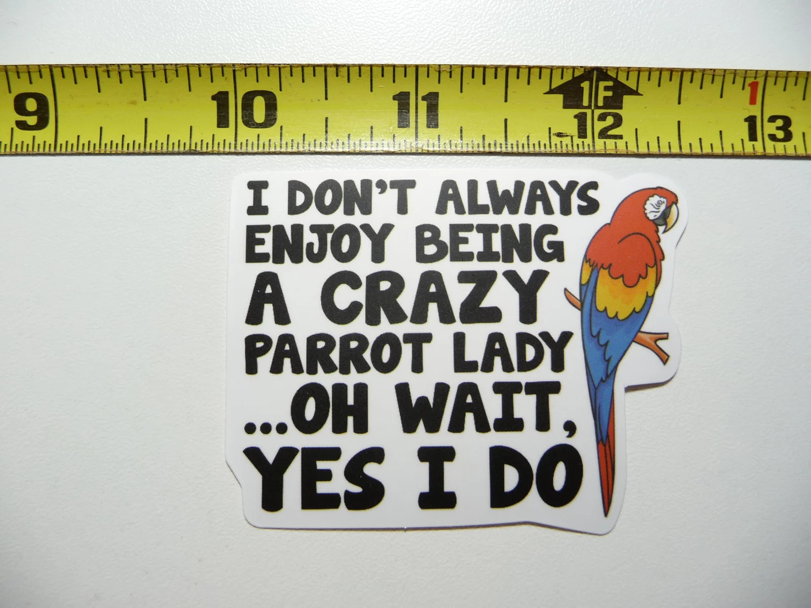 CRAZY PARROT LADY SMALL STICKER DECAL FUNNY FOR LAPTOP CASE FUNNY