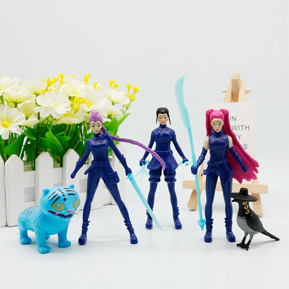 K Pop Demon Hunter Witch Girl Anime Figures 5Pcs Collectible Dolls Set